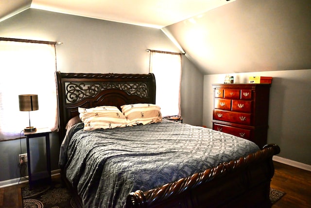 12101 Todd Rd, Ida, MI 48140 - bedroom featuring lofted ceiling, wood finished floors, and baseboards
