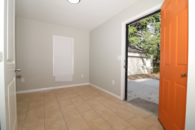 interior space featuring light tile patterned floors