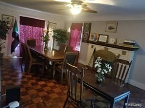 7603 Kentucky St, Dearborn, MI 48126 - dining space with a ceiling fan and tile patterned floors