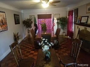 7603 Kentucky St, Dearborn, MI 48126 - dining space with ceiling fan and baseboards
