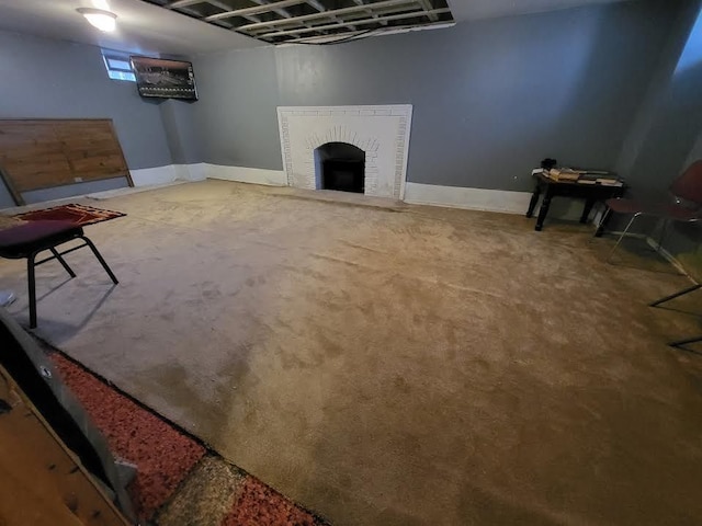 7603 Kentucky St, Dearborn, MI 48126 - unfurnished living room featuring a fireplace and baseboards