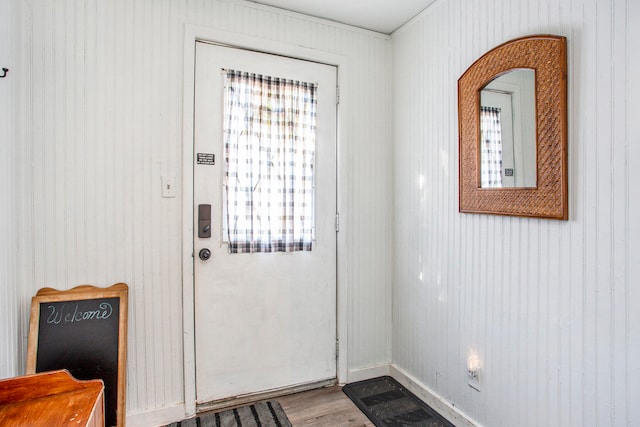 doorway featuring light hardwood / wood-style flooring