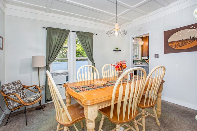 view of carpeted dining room