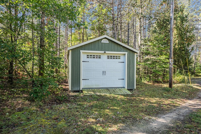 view of garage