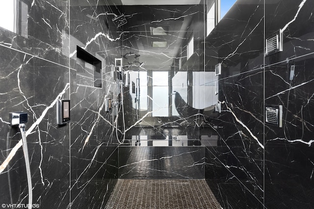 639 Sul Lago Ave S, Benton Harbor, MI 49022 - full bath featuring a marble finish shower and healthy amount of natural light