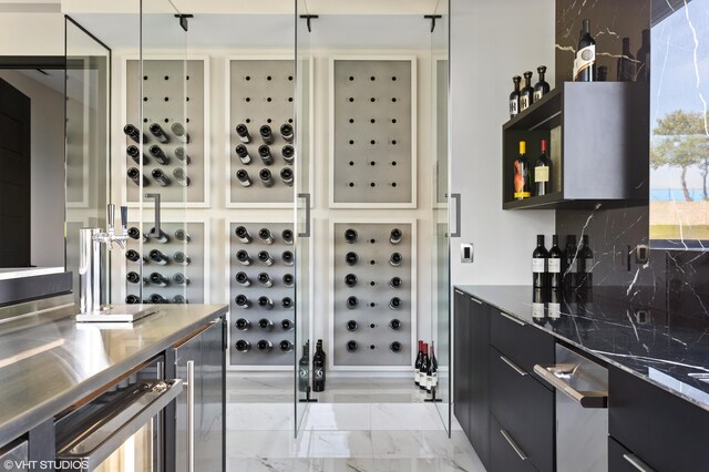 639 Sul Lago Ave S, Benton Harbor, MI 49022 - wine cellar with light marble finish floors