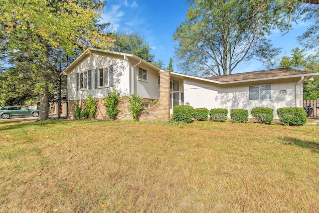 view of front of home with a front yard