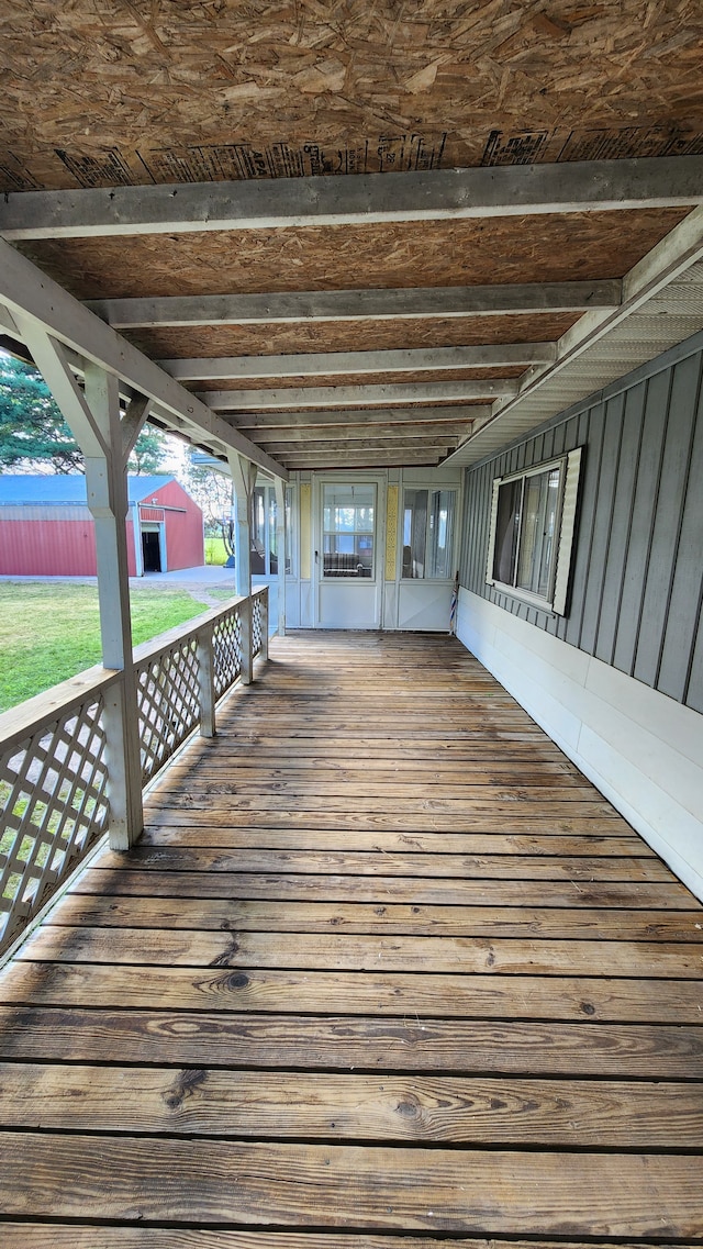 deck featuring an outbuilding