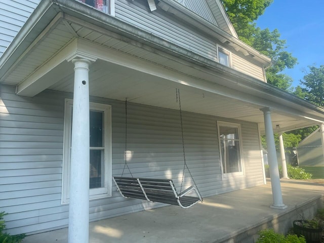 exterior space featuring covered porch