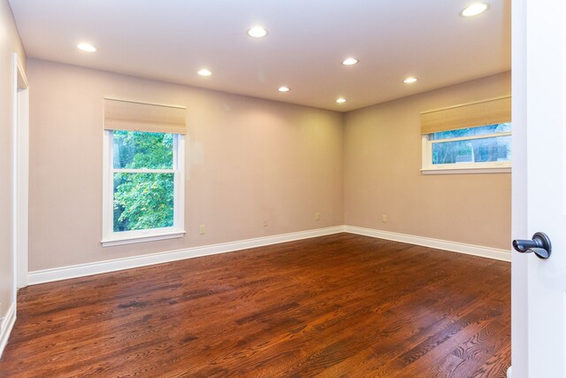 4345 Pine Tree Trl, Bloomfield Hills, MI 48302 - unfurnished room with recessed lighting, dark wood finished floors, and baseboards