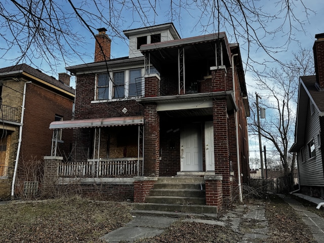 view of front facade featuring a porch