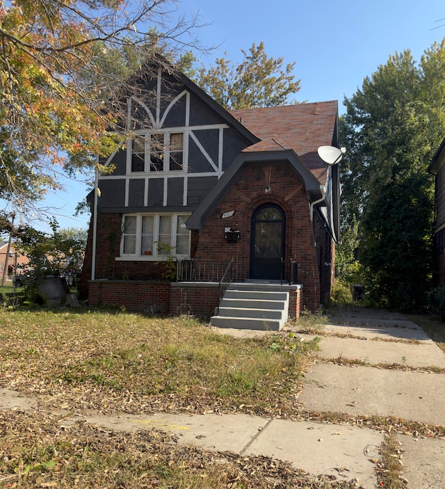 view of tudor-style house