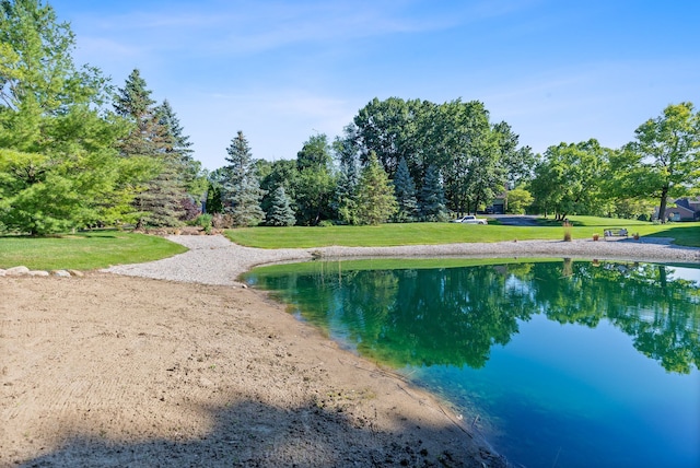 exterior space featuring a water view