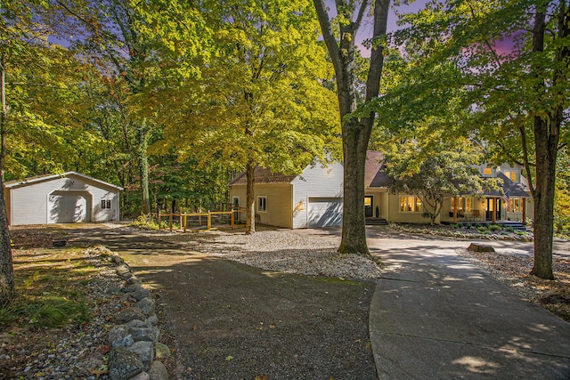 exterior space featuring a garage