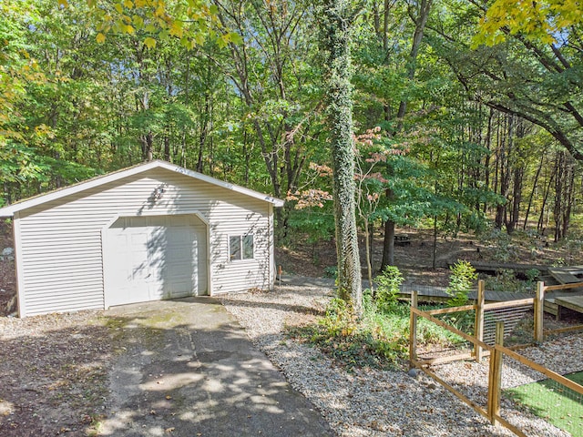 view of outdoor structure with a garage