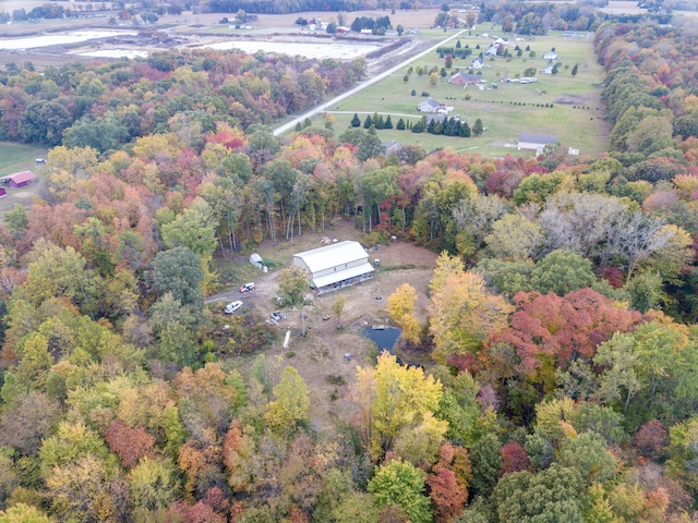 aerial view featuring a rural view