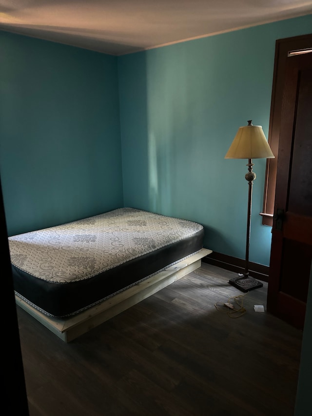 bedroom featuring dark wood-type flooring