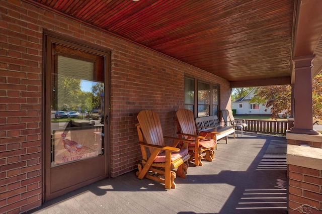 deck with a porch