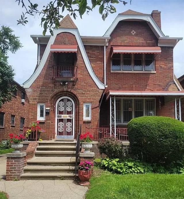 view of tudor home