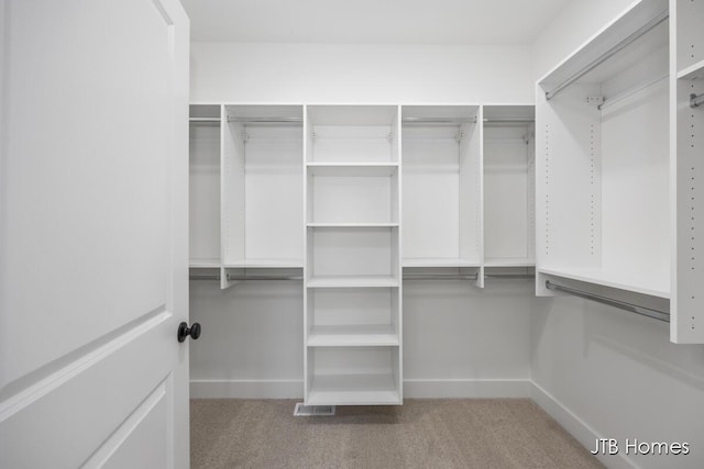 spacious closet with carpet floors