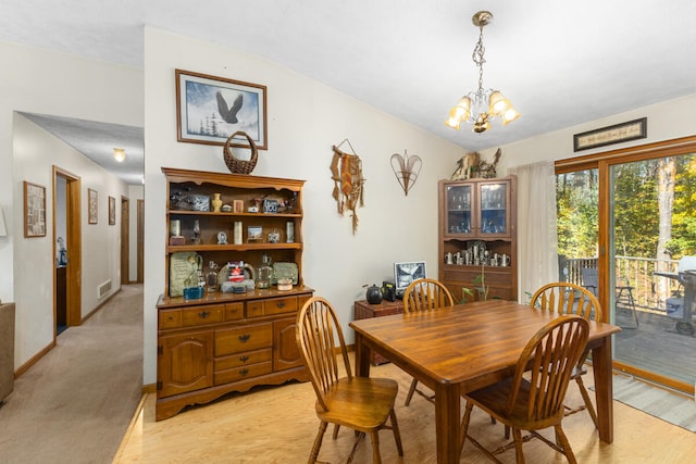 dining room with an inviting chandelier