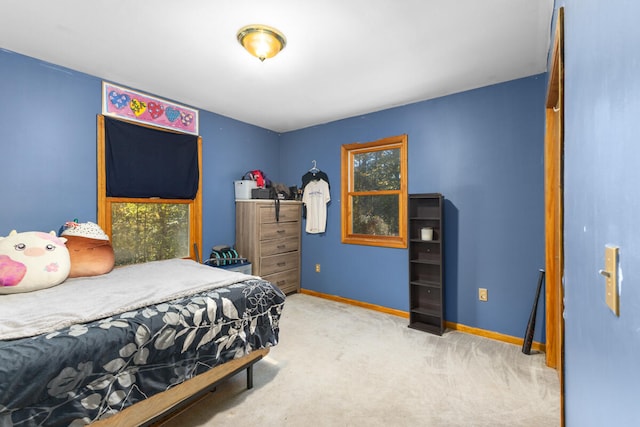 bedroom featuring carpet