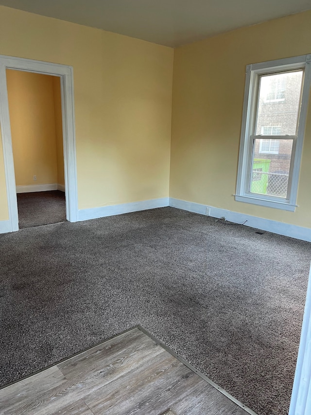 spare room featuring wood-type flooring