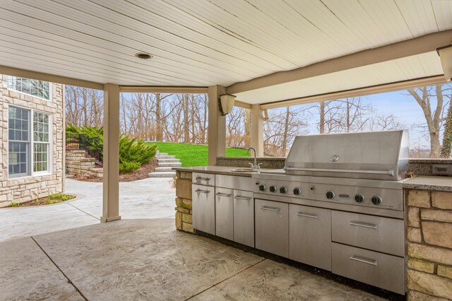 4559 Trails End Path, Saint Joseph, MI 49085 - view of patio with stairway and a sink