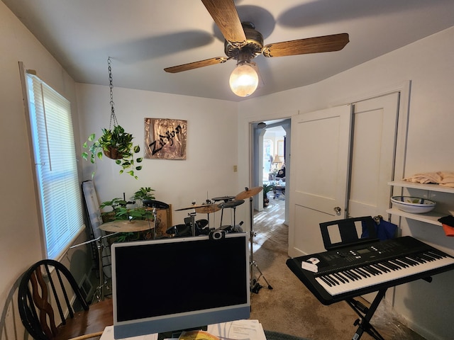 23006 Rosalind Ave, Eastpointe, MI 48021 - carpeted dining space featuring a ceiling fan