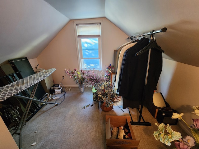 23006 Rosalind Ave, Eastpointe, MI 48021 - additional living space with carpet, lofted ceiling, and baseboards