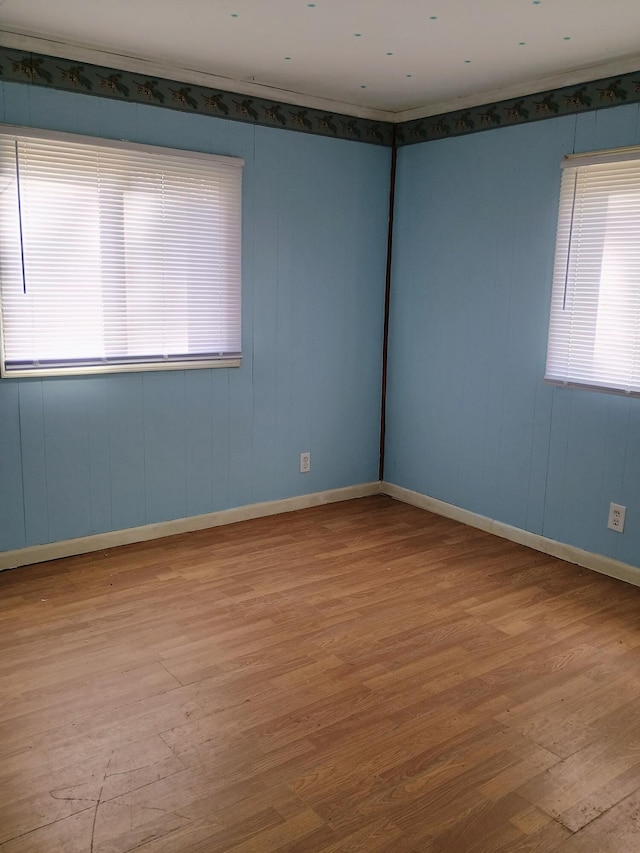 empty room with light hardwood / wood-style flooring and a healthy amount of sunlight