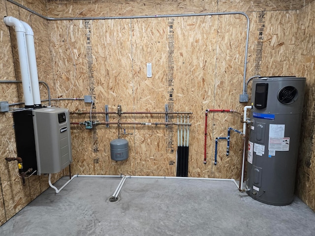 utility room with hybrid water heater