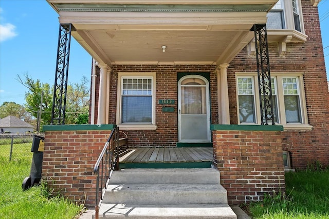 entrance to property with a porch