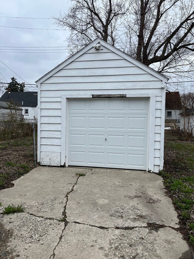 view of garage