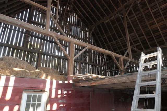 interior space with high vaulted ceiling