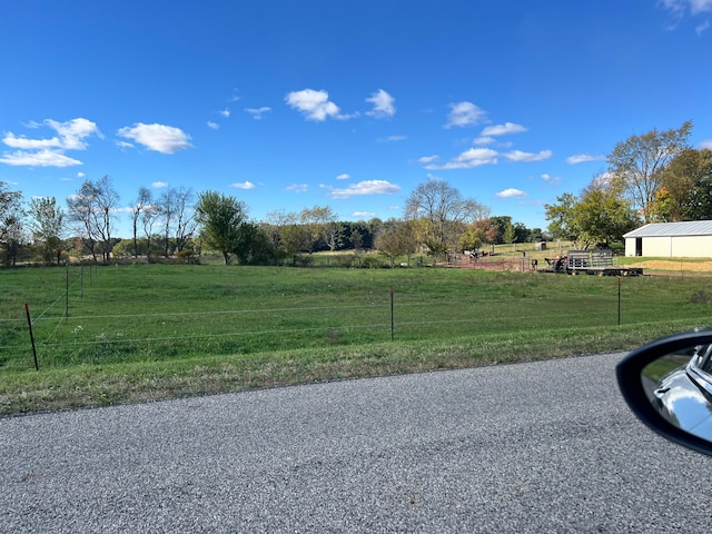 view of street featuring a rural view