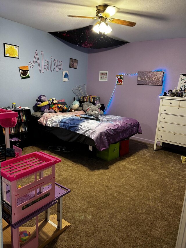 3714 W Hastings Lake Rd, Jonesville, MI 49250 - bedroom with carpet flooring and ceiling fan