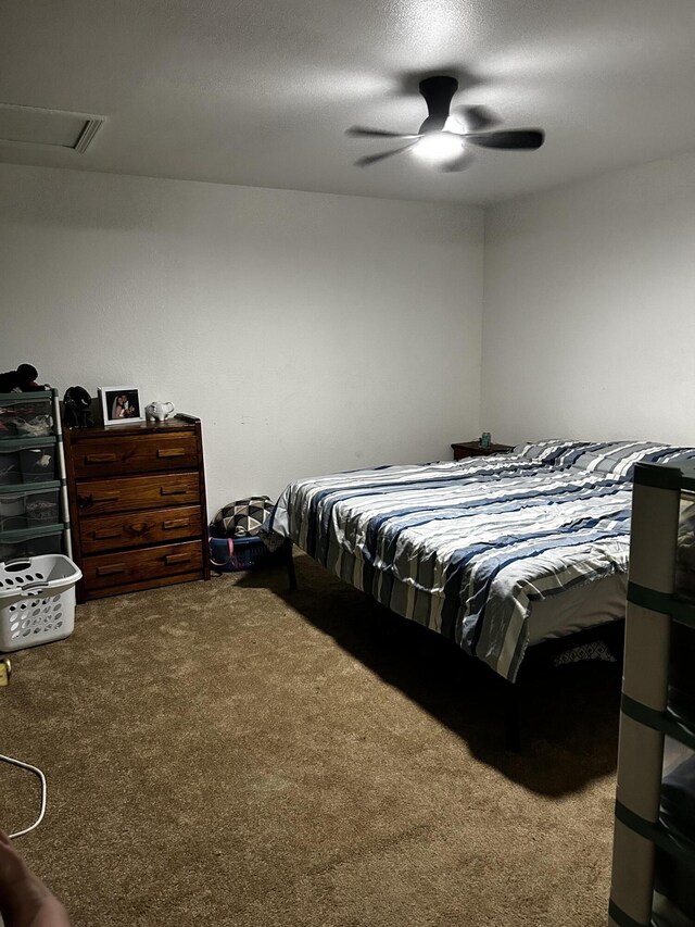 3714 W Hastings Lake Rd, Jonesville, MI 49250 - bedroom featuring carpet floors and a ceiling fan