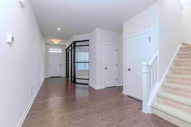 entryway featuring dark hardwood / wood-style flooring