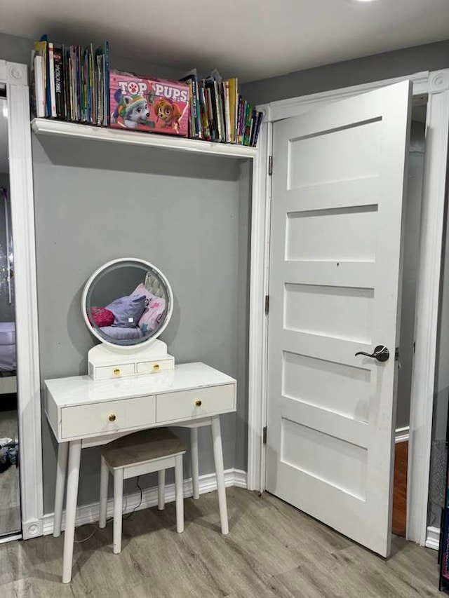 home office featuring light wood-type flooring