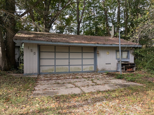 view of garage