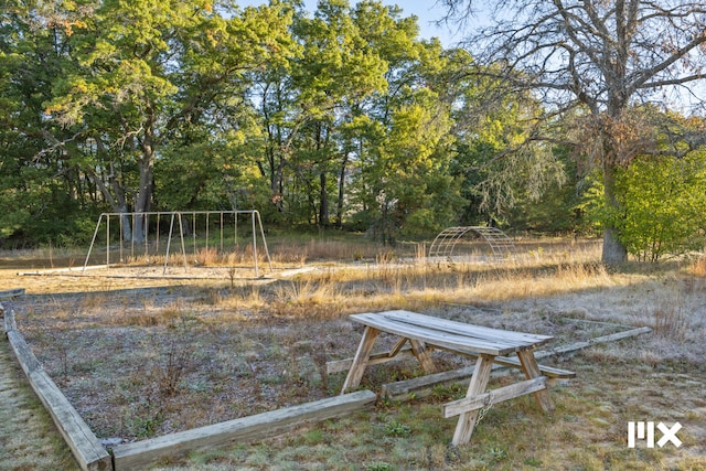 view of yard featuring a playground