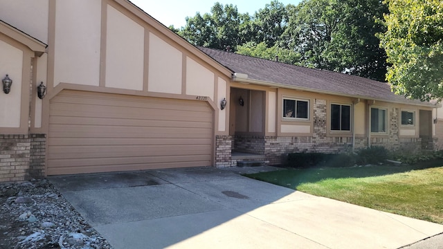 view of front of house with a garage