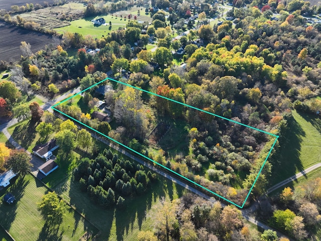 bird's eye view with a rural view