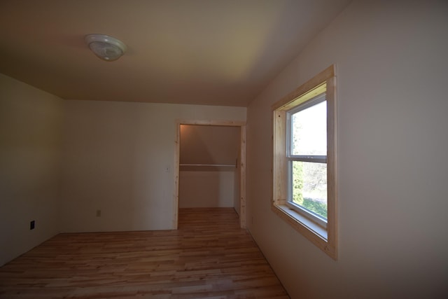 interior space with light hardwood / wood-style flooring