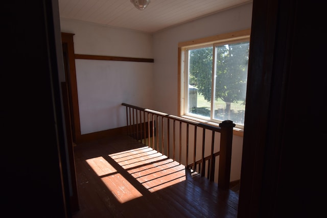 stairs with wood-type flooring