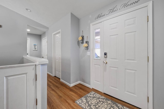 entryway featuring hardwood / wood-style flooring