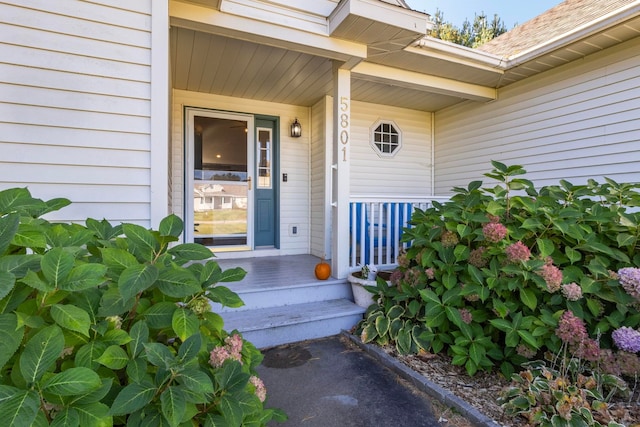 property entrance with a porch