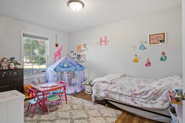 bedroom featuring dark wood-type flooring