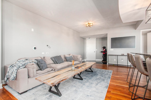 living room featuring hardwood / wood-style flooring